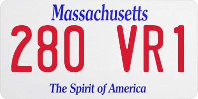 MA license plate 280VR1