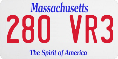 MA license plate 280VR3