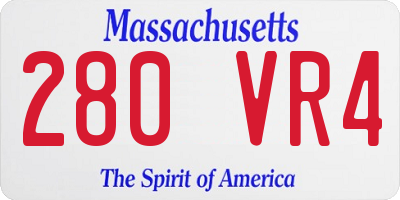MA license plate 280VR4