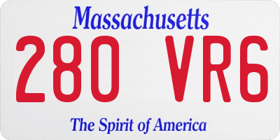 MA license plate 280VR6