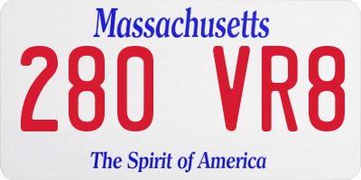 MA license plate 280VR8