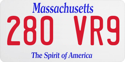 MA license plate 280VR9