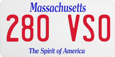 MA license plate 280VS0