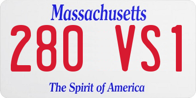 MA license plate 280VS1
