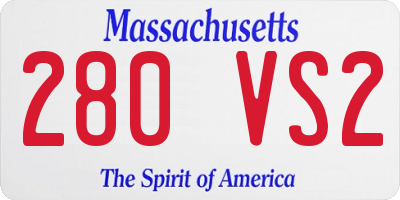 MA license plate 280VS2