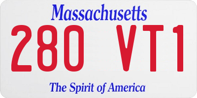 MA license plate 280VT1