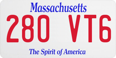 MA license plate 280VT6