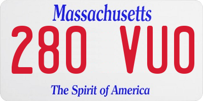 MA license plate 280VU0