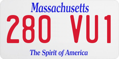MA license plate 280VU1