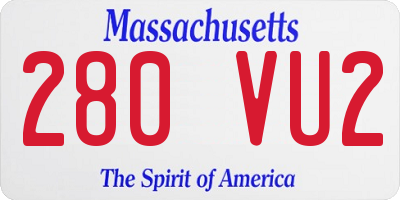 MA license plate 280VU2