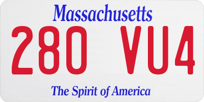 MA license plate 280VU4