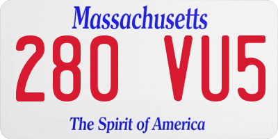 MA license plate 280VU5