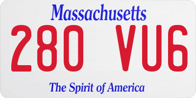MA license plate 280VU6