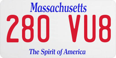 MA license plate 280VU8