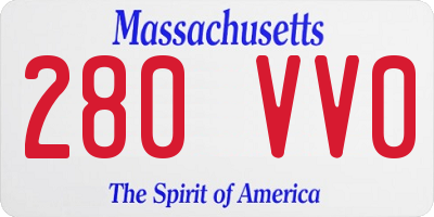 MA license plate 280VV0