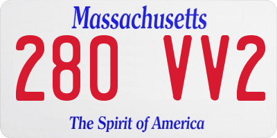MA license plate 280VV2