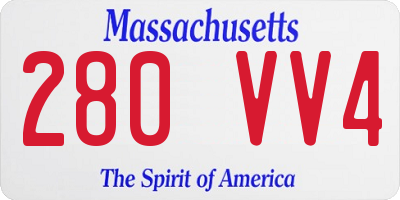 MA license plate 280VV4