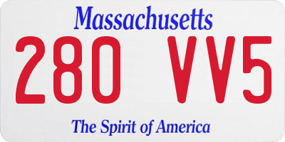 MA license plate 280VV5