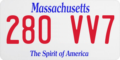 MA license plate 280VV7