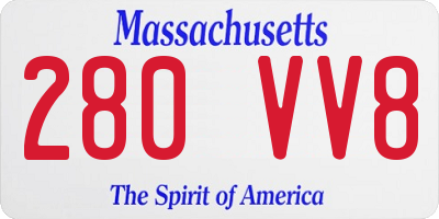 MA license plate 280VV8