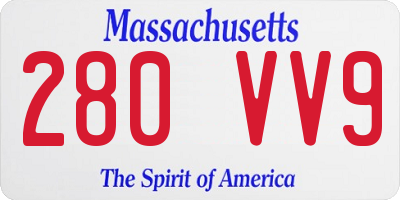 MA license plate 280VV9