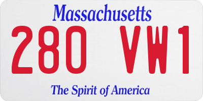 MA license plate 280VW1