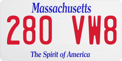 MA license plate 280VW8