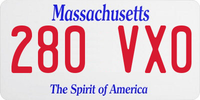 MA license plate 280VX0