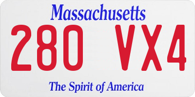 MA license plate 280VX4