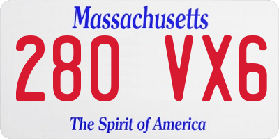 MA license plate 280VX6