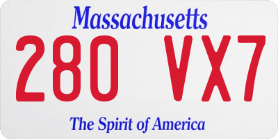 MA license plate 280VX7