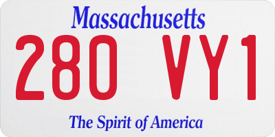 MA license plate 280VY1