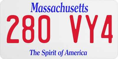 MA license plate 280VY4