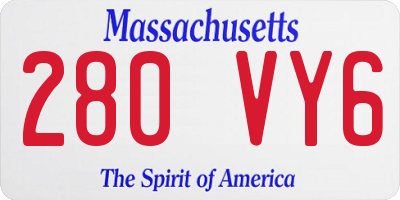 MA license plate 280VY6