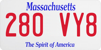 MA license plate 280VY8