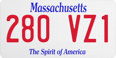 MA license plate 280VZ1