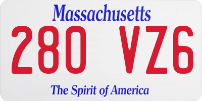 MA license plate 280VZ6