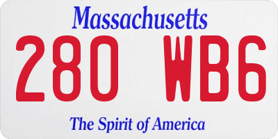 MA license plate 280WB6