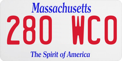 MA license plate 280WC0