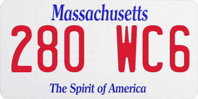 MA license plate 280WC6