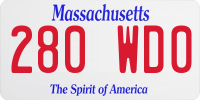 MA license plate 280WD0