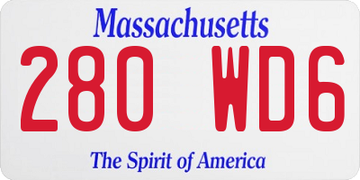 MA license plate 280WD6