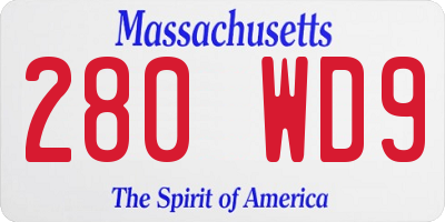 MA license plate 280WD9