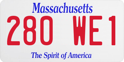 MA license plate 280WE1