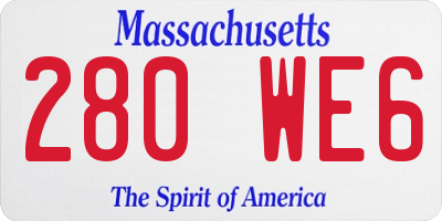 MA license plate 280WE6
