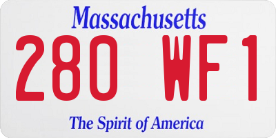 MA license plate 280WF1