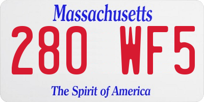 MA license plate 280WF5