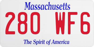 MA license plate 280WF6
