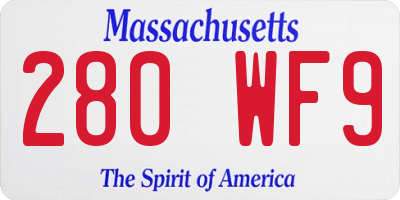 MA license plate 280WF9