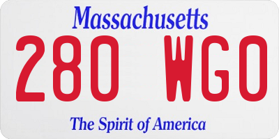 MA license plate 280WG0